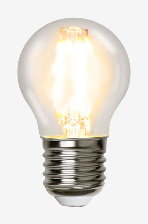Globen Lighting - Ljuskälla E27 LED Filament Glob Klar 45 mm, 4,2W - Läpinäkyvä - Valonlähteet & lamput - - Homeroom