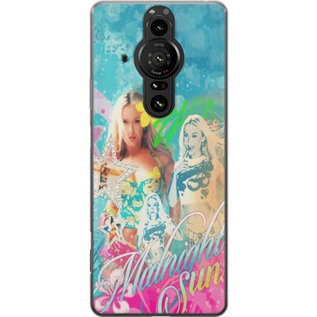 Kompatibelt Mobildeksel til Sony Xperia Pro-I Eventyrverden med Steve, Creeper og dyr i fargerik blokkgrafikk