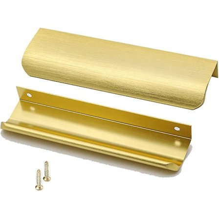 Fingergreb til Skuffer Guld Kant Greb Lommedørgreb Skjulte Skabshåndtag Skabshårdvarer 128mm/5in Hulcenter Ls7027gd128, Guld 2stk