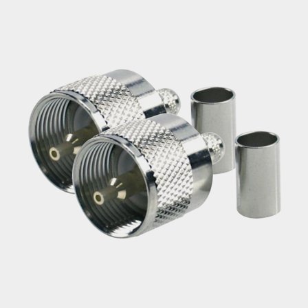 1852 VHF-kontakt PL259 för RG8X-kabel, crimp, 2-pack