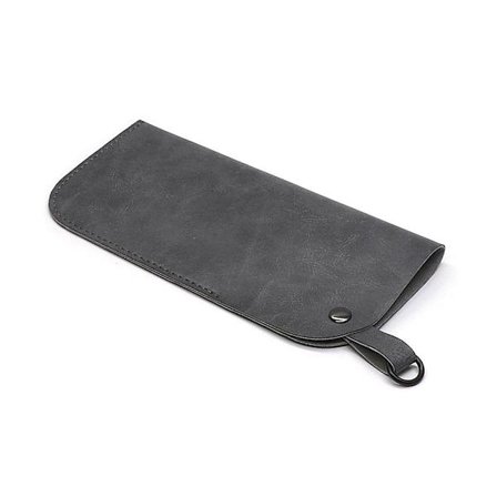 Tunt glasögonfodral i konstläder - Gråsvart