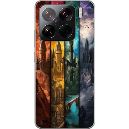 Kompatibel Mobilcover til Xiaomi Xiaomi 15 Pro Fire magiske slotte i forskellige elementfarver, episk fantasykunst med ild vand luft og mørke i detal