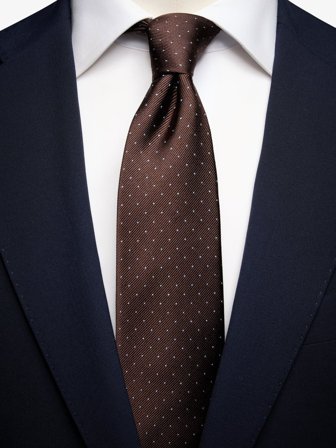 John Henric Men's Braune Krawatte Mikropunkt Size 7,5