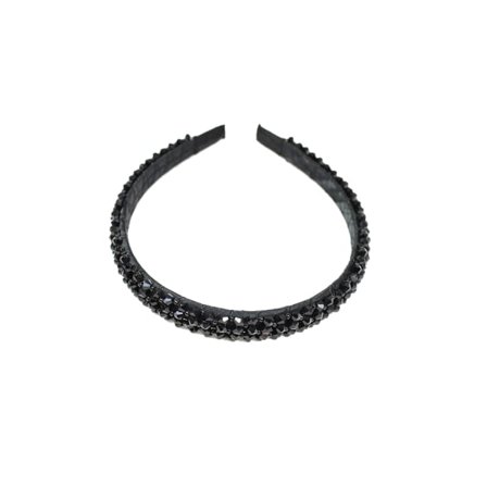Complement Diadem Med Fasetterade Stenar 1,2 Cm Hårband Dam Svart