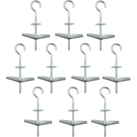 10 stk 9*4cm Fjæranker - Falsk Himling Festesystem, Gipsplater Hengsel, Tørrvegg Øyebolter - Cr3+ Galvanisert Stål