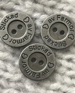 Metallknapp Stickad av Farmor 15 mm