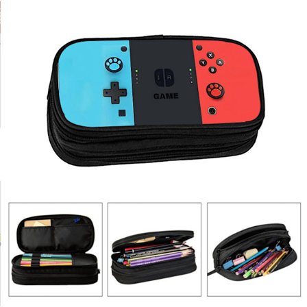 1 stk. Stort penal for gutter - Guttas pennal med glidelåsrom - Pennboks med stor kapasitet Gamer-pennveske Organizer for barn tenåringer skole