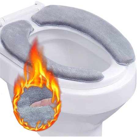 Badrum Toalettstol Stängs Avtagbar Mjuk Värmare Matta Omslag Pad Kudde Omslag (Grå)