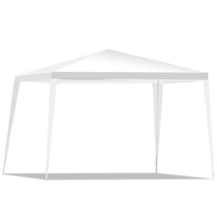 COSTWAY Outdoor Garden Gazebo 3x3m-8 till 10 personer-Vindlinor-Vattentät PE-markis-Rostsäker metallram