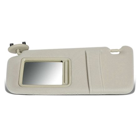 2007-2011 Vasen kuljettajan puolen aurinkosuoja, vaalean beige