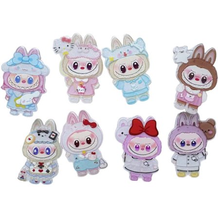 8 stk. Kreative tegneserie Labub hårklemmer søde teenager hjerte Liu Sea klemmer sideklemmer søde børne hår kort hår dekoration