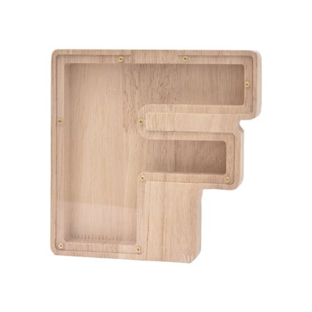 AZ alfabetet bokstav förvaringsbehållare trä spargris spargris spargris kreativ tjugosju engelska alfabetet med F