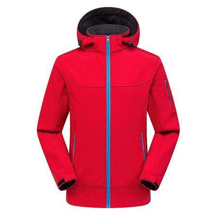 Herre Softshell Jakke med Hetter, Vanntett Lett Vindjakke