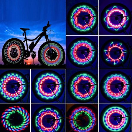 Cykelhjulsljus, Vattentäta cykelhjulsljus, Med 30 eller så mönster för mountainbike/racercykel/cykel/hybridcykel