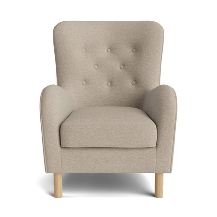 Vitra Sessel Aurora Beige, bequemer Polstersessel mit eleganter Knopfheftung, hochwertiger Kaltschaum-Polsterung und Holzfüßen, 100cm Breite