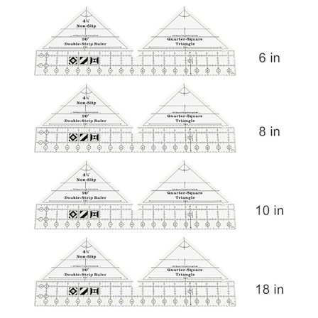90 Grader Dubbel Remsa Quilt Linjal Quilt Linjaler 6-18 tum Sy Stencil Ny (6 tum)