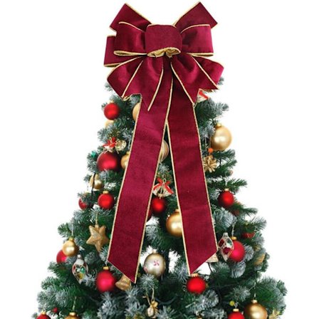 Julband 60 cm Hög Rosett Julgran Stor Röd Julrosetter Julrosetter Sammet Matt Juldekoration Juldekoration För