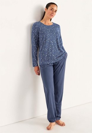 Cellbes of Sweden - Todelt pyjamas i gråblå for damer i størrelse 46/48