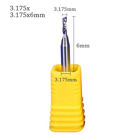 Endefræser Spiral hårdmetal fræser 3.175X3.175X6MM