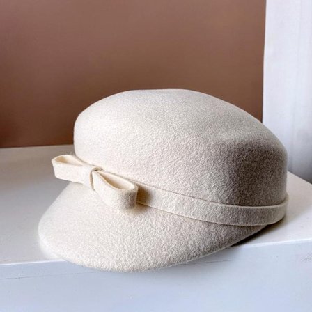 Lutende brett dame vinterlue varm ull fiol lue newsboy hatt basker newsboy hatt