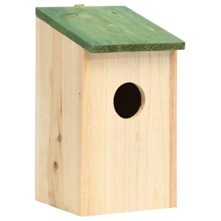 Vidaxl Fågelholkar 10 St Massivt Granträ 12x12x22 Cm Brun