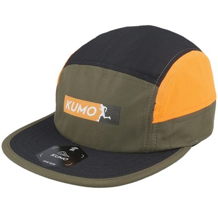 Kumo - Running Box Logo Cloudfit Olive/Black/Orange 5-Panel 5panel Green Cap - @ Hatstore