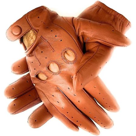 Ekte skinnhansker for menn med knokehull