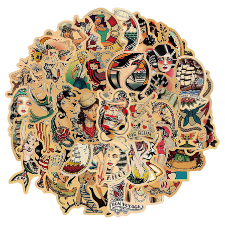 Förpackning med klistermärken - Retro Pin-up