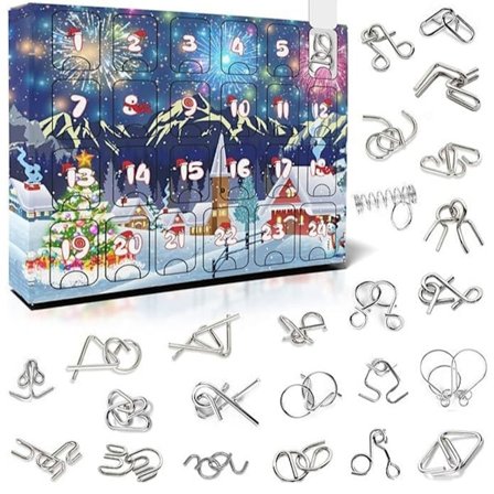 Hjernetrænings Puzzle Julekalender 2025 Metal Puzzle Jule Nedtællingskalendere til Børn Voksne fra Ancient Wisdom