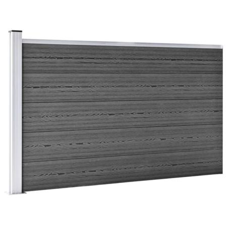 Vidaxl Staketpanel Wpc 175x105 Cm Svart Svart