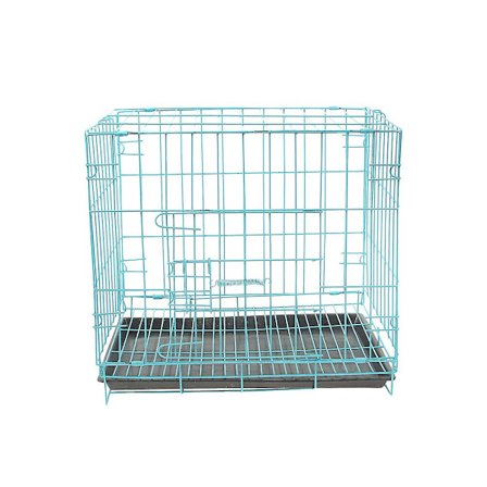 Sammenklappelig hundebur med toilet Teddy Poodle Lille og mellemstor hund Kattebur Kaninbur Dyrebur (Blå) (Størrelse 1, Blå)