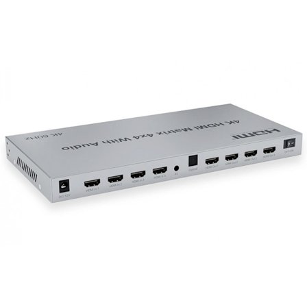NÖRDIC HDMI Matrix 4x4 switch 4K 60Hz med lydoverførsel