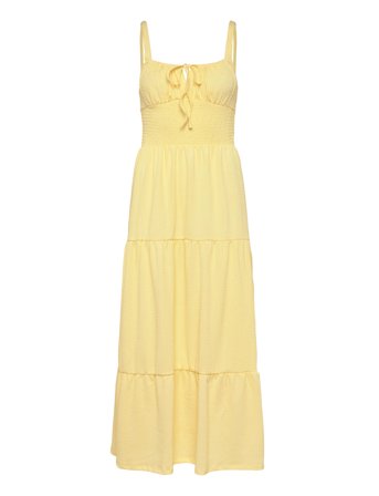 Tie Smock Dress Yellow Bubbleroom