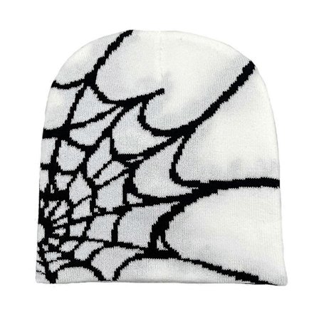 Varm Beanie med Edderkoppnettmønster for Menn Kvinner Unisex Vinter Cuffed Hat Myk Strikket Beanie Caps db
