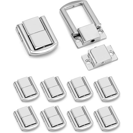 10-delt lås, rustfri stållås, lås til værktøjskasse, kuffert - sølv