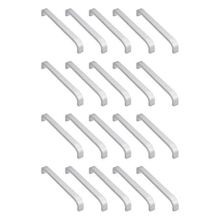 20 stk Dørhåndtag af aluminiumslegering Skuffeknop Håndtag delikate møbelskabsknopper Silver 13.2X1CM
