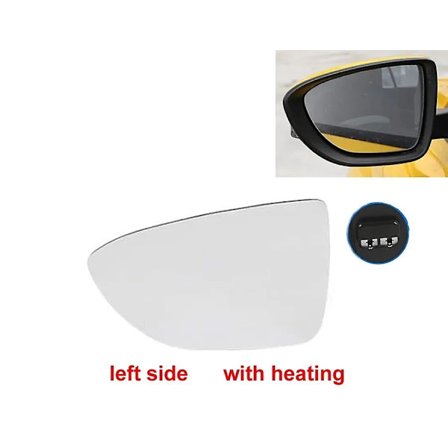 Kompatibel med Mg 5 Mg5 2020-2022 Biltillbehör Sidospeglar Lins Dörr Vinge Backspegel Vitt Glas med Värme Döda Vinkeln-WELLNGS