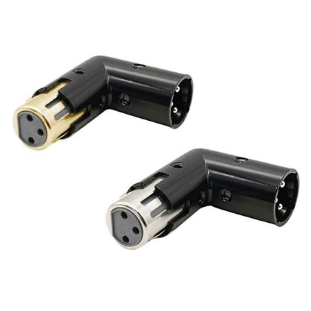 2 STK. Lydadapterstik 3-benet XLR-vinkeladapter Justerbar han til hun Retvinklet XLR-adapter (XLR 90 graders adapter)