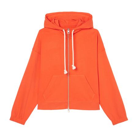 Marc O'Polo Hooded sweatshirt Jakke with slits, in a loose fit Orange, Dame