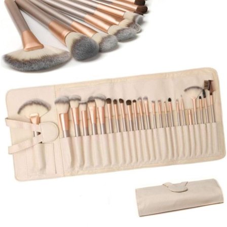 Makeup Børstesæt 24 Dele, Børstesæt, Øjenskygge, Pudderbørste, Børste, Makeup, Kosmetik, Makeup Børste