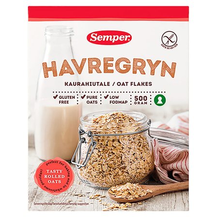 Semper Havregryn glutenfri grov 500 g, Helse & Madvarer, Gryn, Flager & Drys, Gryn