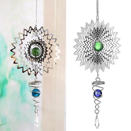 Kreativ Rustfri Stål Vindklokke Tredimensionel Foldbar Roterende Vindklokke Indretningspendant