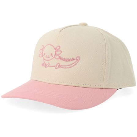 Iconic - Beige trucker Keps - Kids Axolotl Pink Outlined Stone/Light Pink Brim A-frame Adjustable @ Hatstore