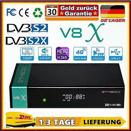 HD Satellitmottagare DVB-S/S2/S2X Sat H.265 PVR Scart HDMI Satellitmottagare