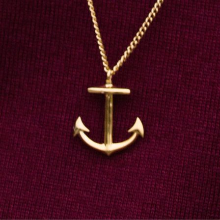 Náhrdelník Zlatá kotva pre mužov - Oceľové retiazky