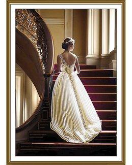 Perlenstickerei Weißes Kleid