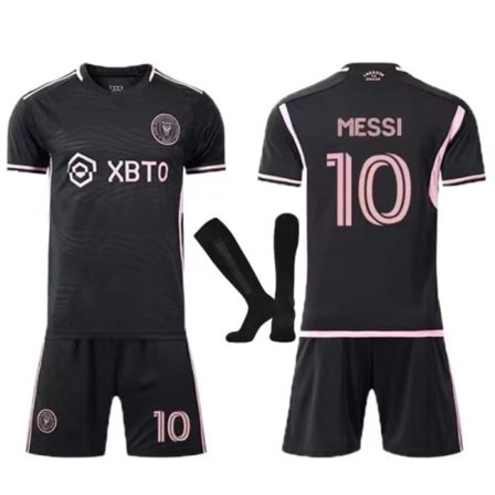 Inter Miami Lionel Messi #10 Fodboldtrøje Pakke T-shirt sort