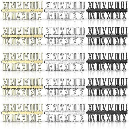 15 Deler Klokke Tallsett DIY Digitale Klokketall Klokkevisere Klokketilbehør (romertall)