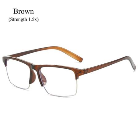 Blått lysblokkerende Lesebriller Presbyopiske briller BRUN Brown Strength 1.5x-Strength 1.5x