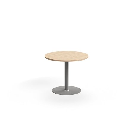 Bord VERTICUS, Ø900 H720 mm, eik/sølv